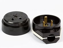 Разъем для электроплит накладной Smartbuy РШ-ВШ 32А 2P+PE 230В черный картинка 